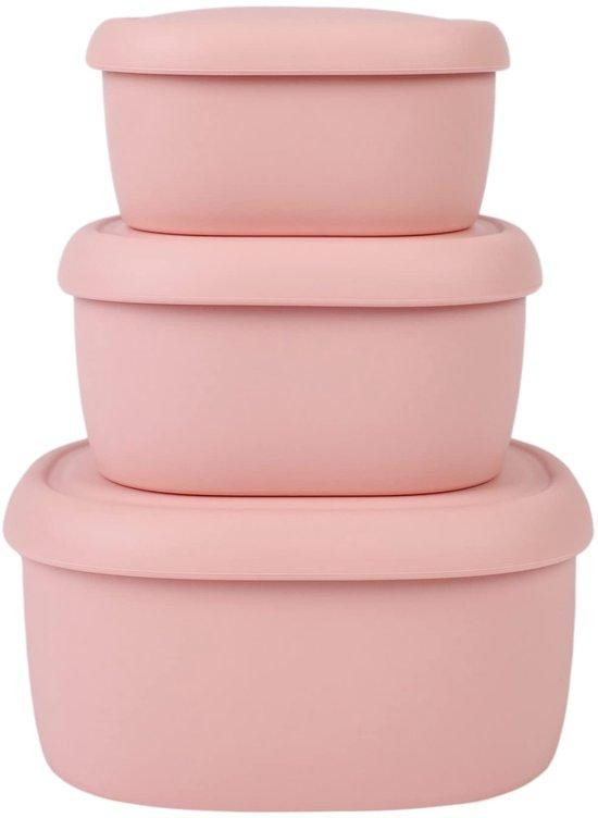 Ibenzoa 3-delige set herbruikbare siliconen voedselcontainers, BPA-vrij en luchtdicht, 6,7 oz, 10 oz en 20 oz