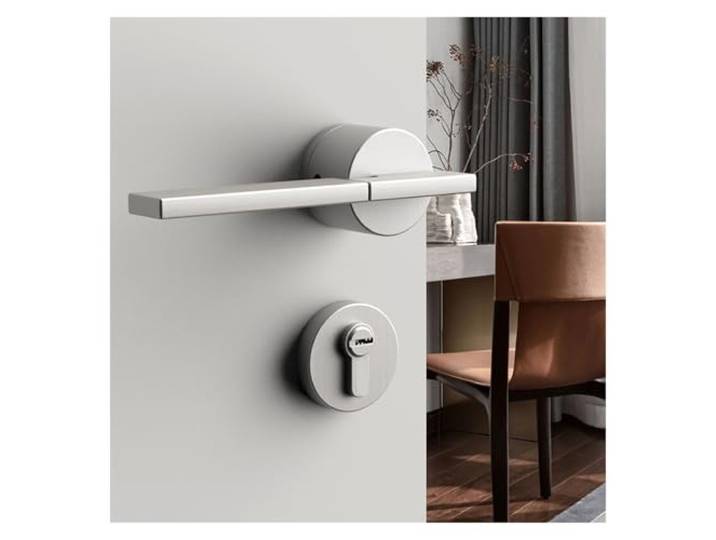 Cadenas à combinaison en laiton à 4 chiffres avec mot de passe pour porte de placard(Nickel Brushed,With key)