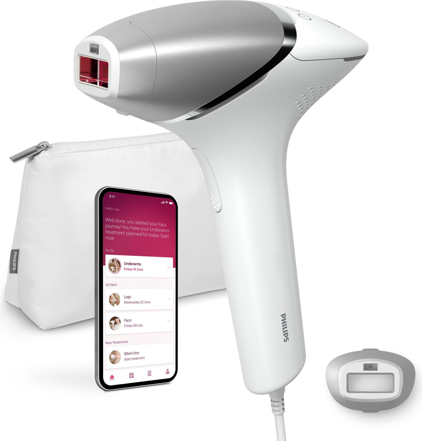 Philips Lumea Prestige Lumea IPL 8000 Series BRI940/00 IPL Haarentfernungsgerät mit SenseIQ, Lichtimpulstechnologie (IPL), Weiß, 8,5 min, 2,5 min, 2 min, AC