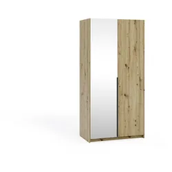 DREHTÜRENSCHRANK THALIA 100/204/58cm 2-türig mit Spiegel Eiche Artisan