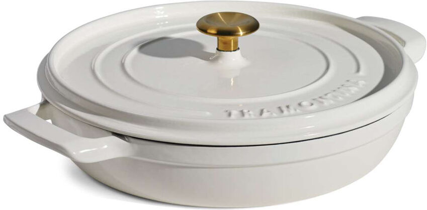 Tramontina Enamelled Cast Iron Saute Helper Handles 30 cm White 3.7L