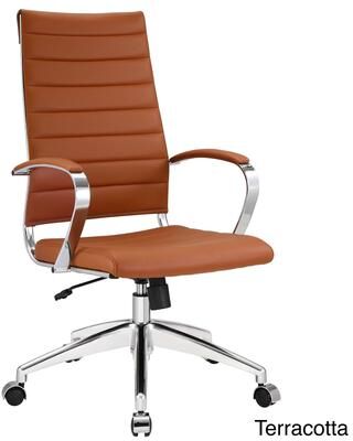 Modway Black Vinyl Jive Ribbed High Back Executive Office Chair