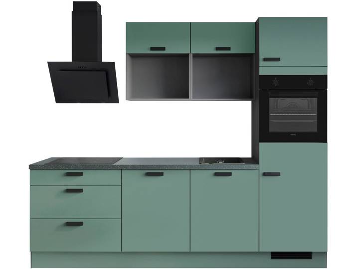 IMPULS KÜCHEN Küchenzeile Breslau , Ausrichtung wählbar, Schubkästen mit Soft-Close, vormontiert, wahlweise mit E-Geräten, Breite 260cm