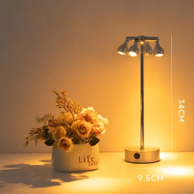 Inspire Curations Retro Rechargeable LED Touch Desk Lamp High Pole Spotlight Table Light silver 4
