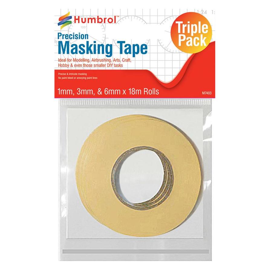 Hornby Masking Tape Set 1mm, 3mm & 6mm x18m rolls (HUM AG5110)
