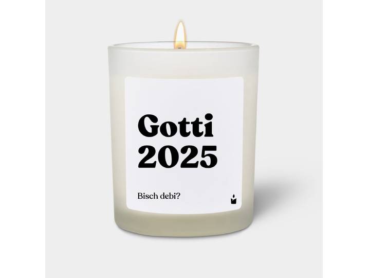 Duftkerze Weiss Woody Gotti 2025. Bisch debi?