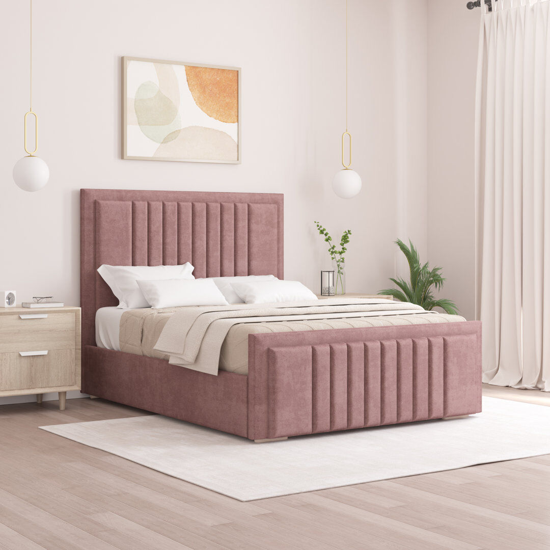 Brayden Studio Alama Upholstered Panel Bed Lilac Kingsize (5')