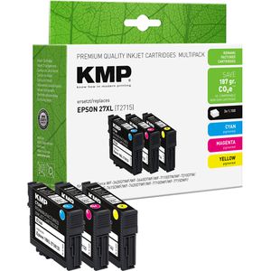 KMP kompatibel für Epson 27XL T2715 Multipack  E179V Druckerpatronen cyan, magenta, gelb, 3 Stück