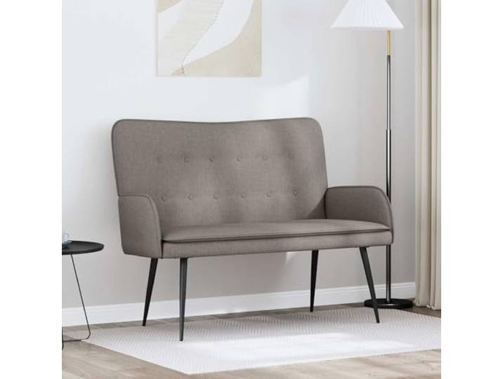 pokgdf 2-Sitzer Sofa Taupe 115 x 61 x 87 cm Stoff Polyesterbezug, Schaumstoffpolsterung, Metallbeine, für kleine Wohnräume