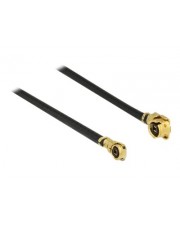 Delock Antennenkabel MHF/U.FL Stecker gewinkelt bis MHF4/HSC 40 cm Koax Schwarz (89650)