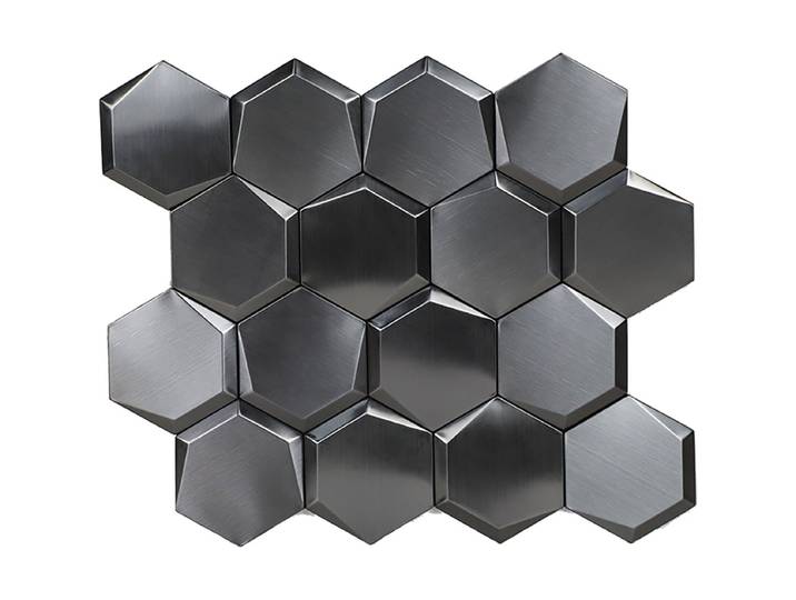 Zelfklevende 3D Tegel Cubi Metal