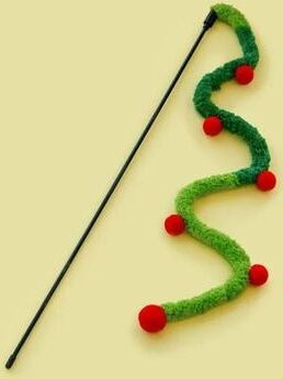 Uplift Essentials Interactive Caterpillar & Hairball Cat Teaser Wand green