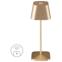 Villeroy & Boch Akku-Tischleuchte Neapel Micro RC Alu, Eisen, Stahl Metall Gold gebürstet