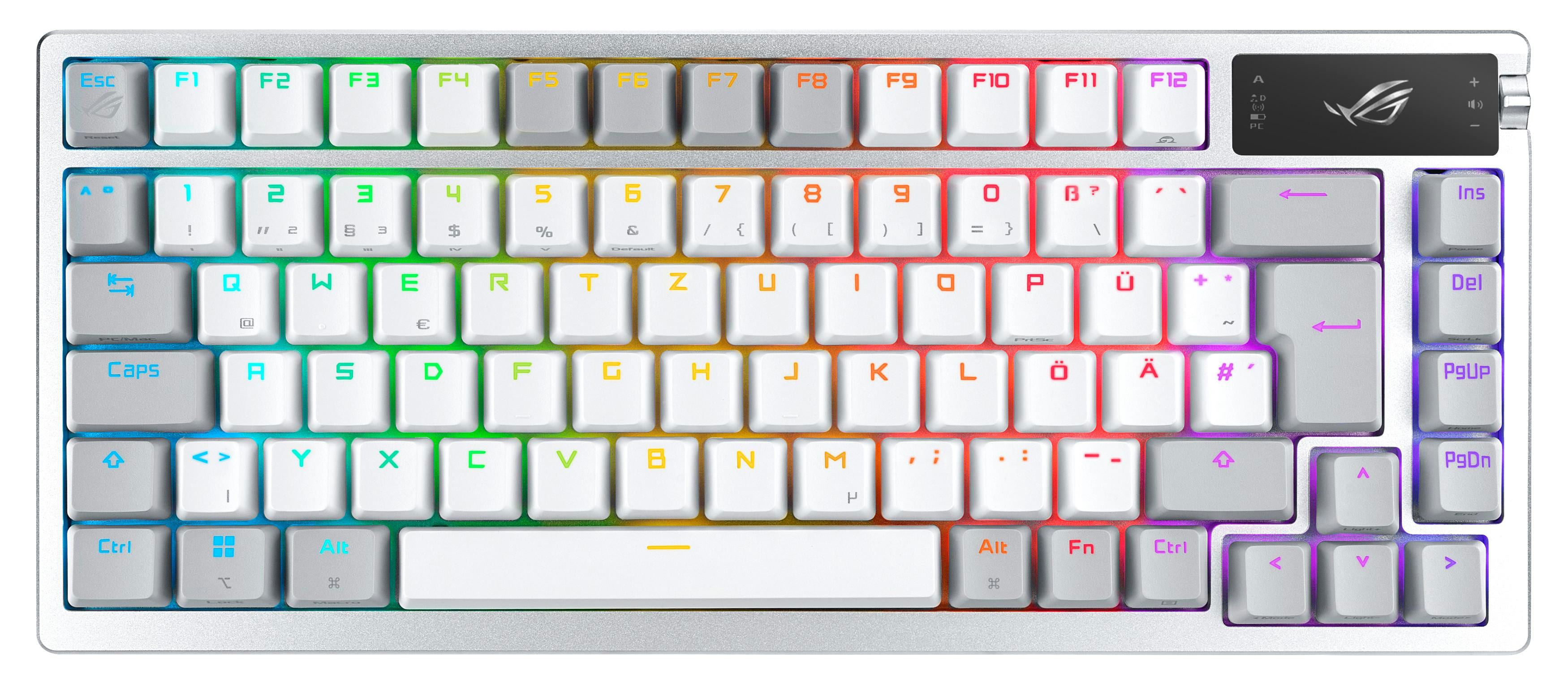 ASUS ROG Azoth RGB Weiß - Kabellose Hot-Swap Gaming Tastatur 90MP031A-BKDA11