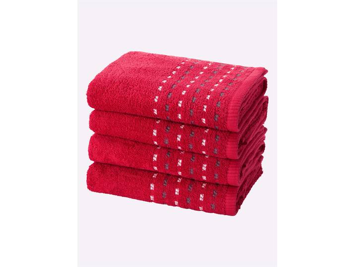 Handtuch WÄSCHEPUR Gr. 1, rot, B:50cm L:100cm, 100% Baumwolle, Handtücher, Handtuch
