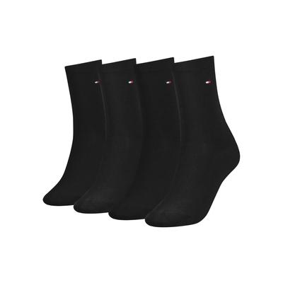 Socken TOMMY HILFIGER "TH WOMEN 4P SOCK ECOM", Damen, Gr. 39-42, schwarz, Baumwollmischung, unifarben, normal, Socken Socken, mit Logostickerei