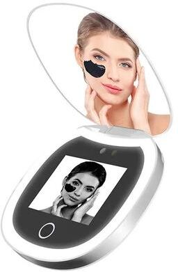 Uplifted Goods Pocket UV Sunscreen Testing Mirror With Light And 2x Magnification white