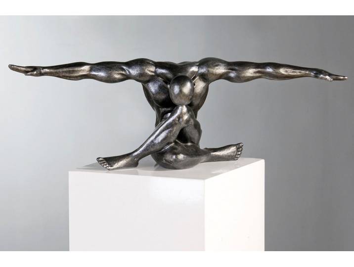 Dekofigur CASABLANCA BY GILDE Figur Cliffhanger , silber (silberfarben), B:61cm H:20cm T:22cm, Polyresin (Kunststein), Dekofiguren, Dekofigur