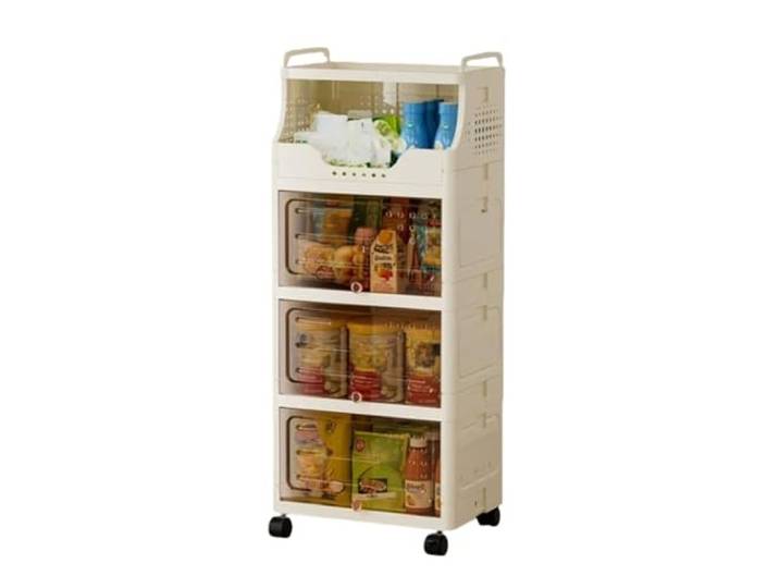 Rv2sGf3kH Küchenwagen Rollbarer Snack-Aufbewahrungswagen, mehrstufiges, bewegliches Organizer-Regal mit Rädern(Groß)