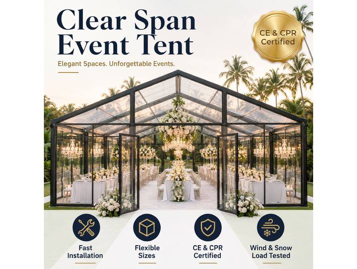 Tente d'événement à structure libre en aluminium avec bâche en PVC pour mariages, expositions, événements sportifs – Taille personnalisée