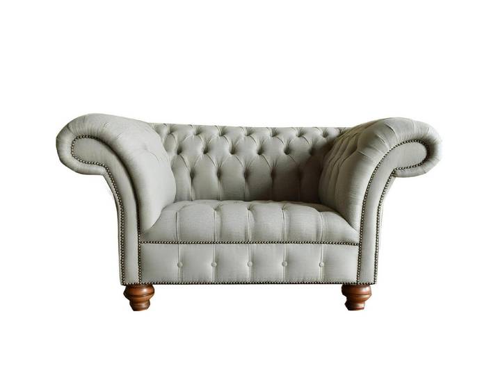 Xlmoebel Sessel Hellgrauer Chesterfield-Sessel aus Stoff für elegantes Wohnen (Chesterfield Sessel), Hergestellt in Europa