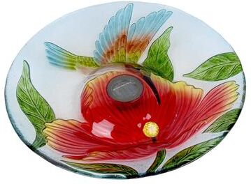 Hi-Line Gift Solar Glass Bird Bath W/Stand