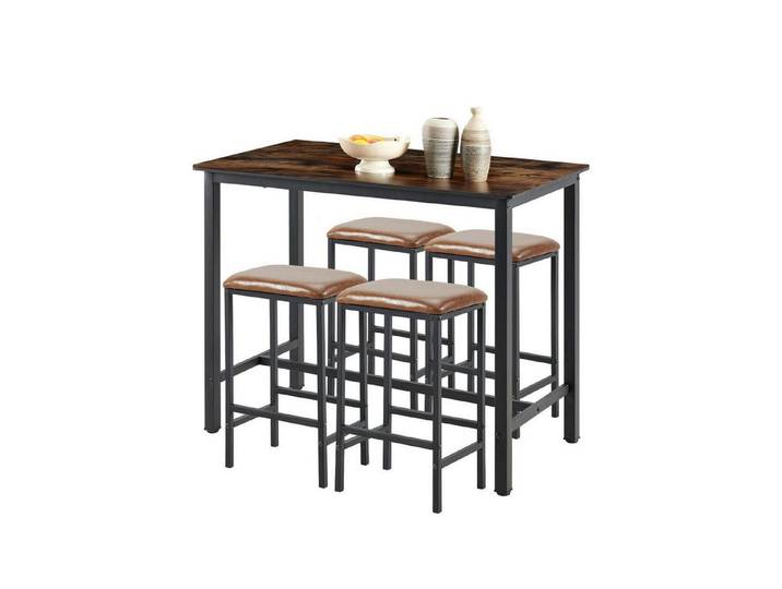 LuxusKollektion Bartisch Bartisch Set mit 4 Hocker (1-St)
