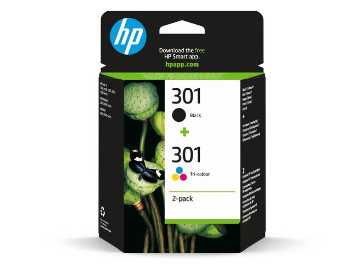Pack de cartouches d'encre d'origine noir + 3 couleurs 301 HP