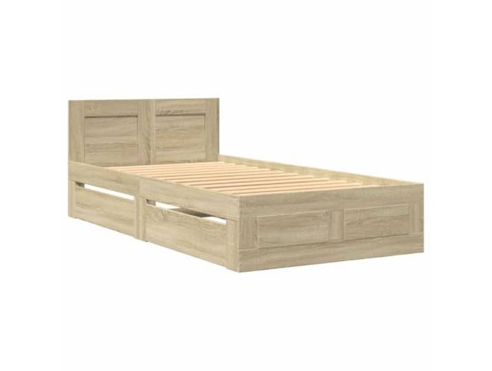 KTHLBRH Bettgestell, 2-teilig, Sonoma-Eiche Technisches Holz, Kopfteil inklusive, maximale Belastung 200 kg, Verwendung im Innenbereich