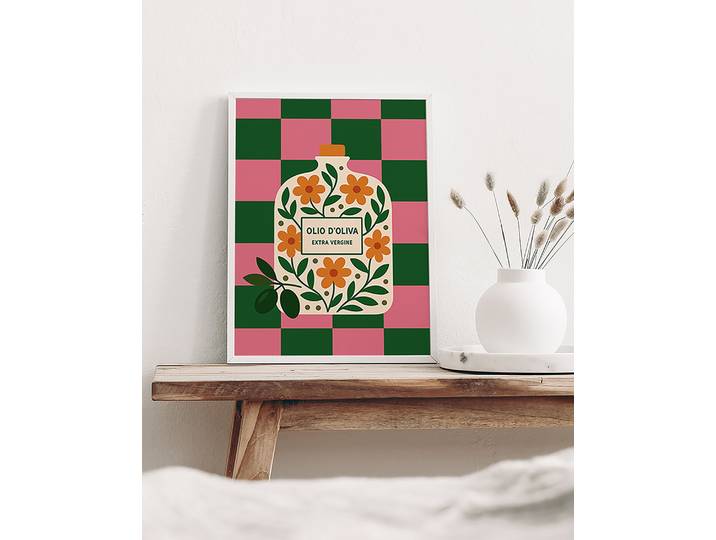 Bild Oliva Rahmen: Massivholz Buche, lackiert Abdeckung: Acrylglas Multicolor 32 x 42cm