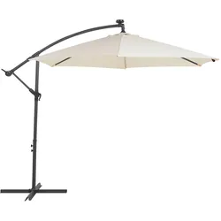 SONNENSCHIRM LED Solar Beleuchtung beige 285 cm Corval
