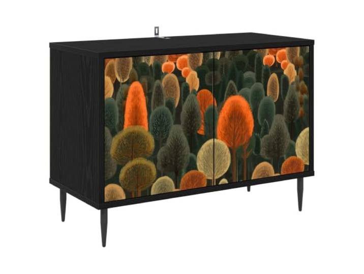 Makastle TV-Schrank 69x33x50,5 cm Schwarz Eichen-Optik