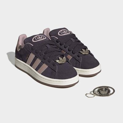 Sneaker ADIDAS ORIGINALS "CAMPUS 00S", Damen, Gr. 38, lila (aurora schwarz, vapour grau metallic, gold metallic), Leder, Schuhe Sneaker