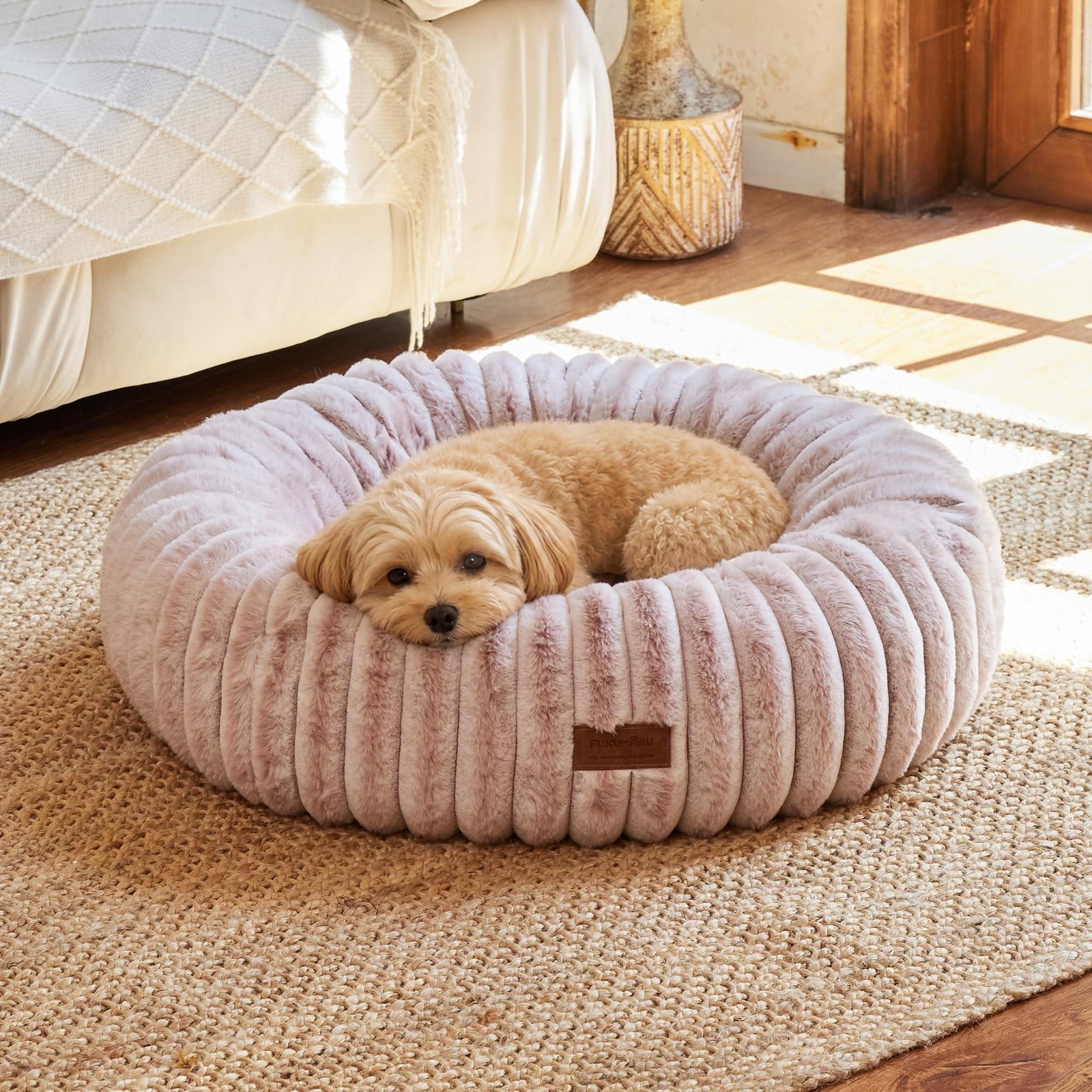 Donut Vormig Hondenbed met Wasbare Cover
