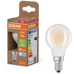 OSRAM E14 LED Lampe Classic matt 2,2W wie 40W neutralweißes Licht 4000K - Energy efficiency class A