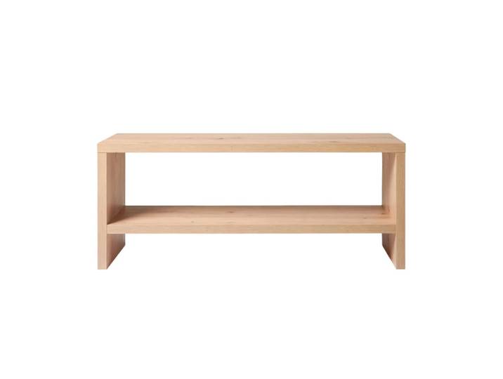 Banc de lit beige, plateau robuste minimaliste 102x28x42 cm