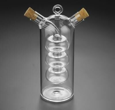 Universal Stock Oil And Vinegar Dispenser Glass Bottle With Dual Chamber Leakproof Kitchen Condiment Container 150ml