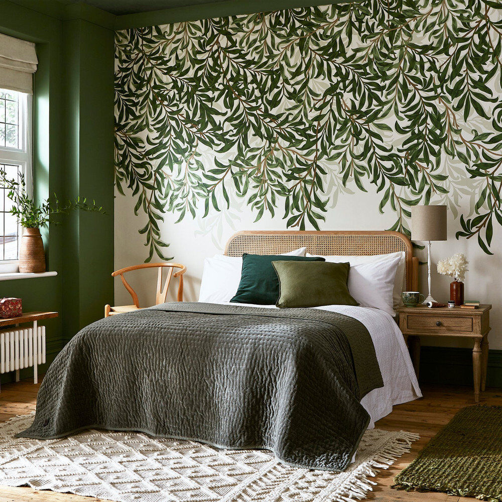 William Morris at Home Willow Bough Fixed Size Print to Order Mural Sage 400cm L