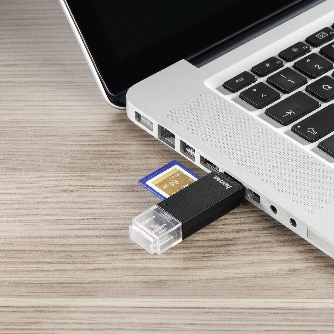 Hama Basic USB 2.0 OTG Card Reader for SD/microSD, Micro-USB - Black