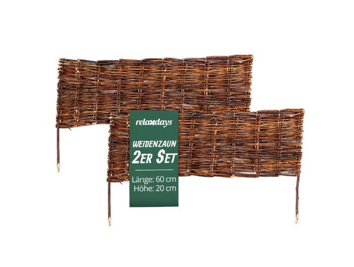 Relaxdays Beeteinfassung Weide im Set