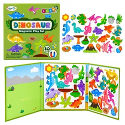 Magnetisches Puzzlebuch Dinosaurier Bunte Magnete 30 Stück.