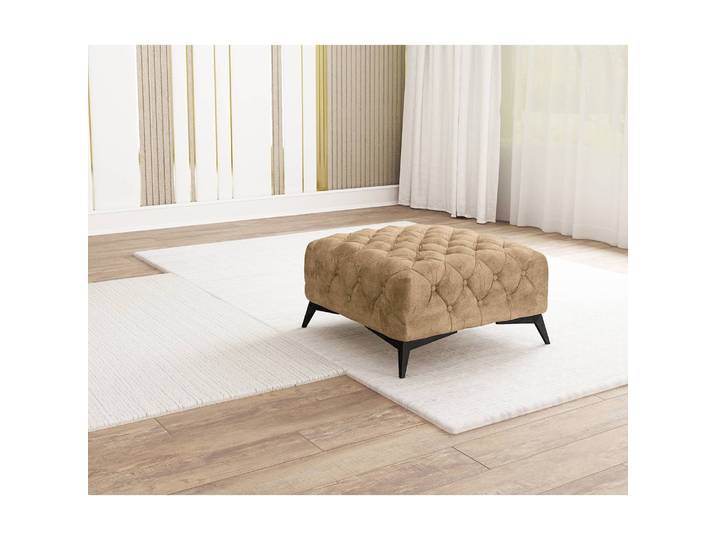 Polsterhocker I 80cm Beige Microfaser Priya: Beige