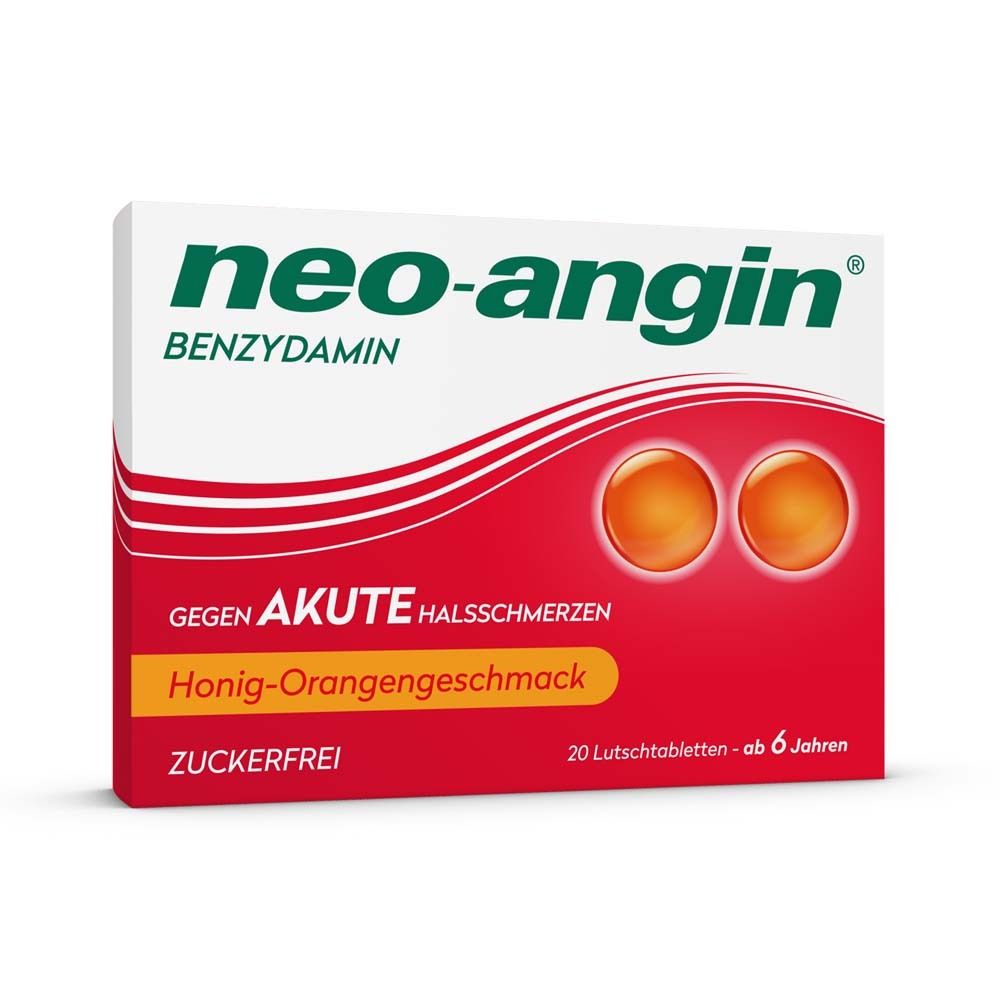Neo-Angin Benzydamin akute Halsschmerz.Honig-Oran. 20 St Lutschtabletten