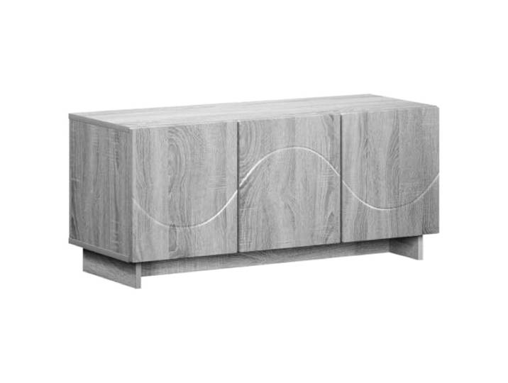 hliofuir TV Lowboard 90x34,5x40 cm Sonoma-Grau TV-Schrank Holzwerkstoff Kompakter TV-Schrank mit 3 Türen für Wohnzimmer & Schlafzimmer. Platzsparender Stauraum aus stabilem Holzwerkstoff.
