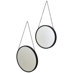 LOFT42 Industry Spiegel rund schwarz 2er Set - Metall - Ø45 & Ø35