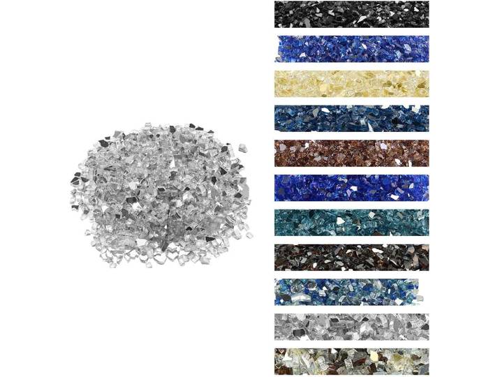VEVOR Vuurglas 4\,5 KG Glazen Stenen 12\,7MM Haardglas Glazen Stenen Decoratieve Stenen Zwart