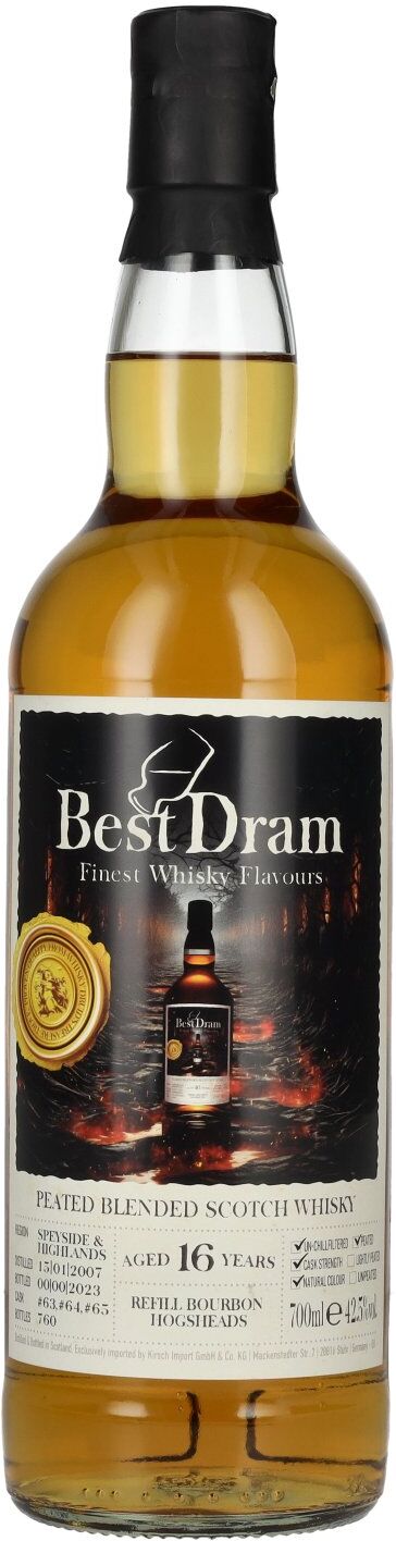Whisky Druid - Best Dram Best Dram 16 Years Old Speyside & Highland Peated Blended Scotch Whisky 2007 42,5% Vol. 0,7l