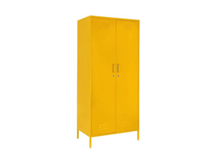 Kleiderschrank „Cambridge“ aus Metall Gelb Bizzotto