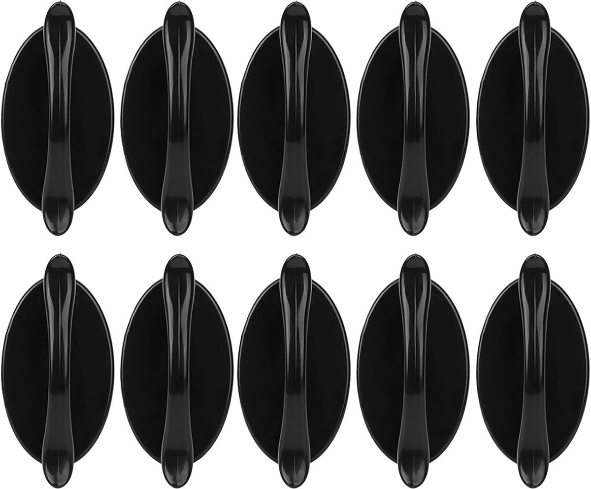10x Zelfklevende Lade- en Kastgrepen Zwart - Stootvrije Push-Pull Handvatten voor Keuken en Meubels