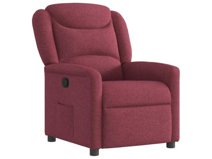 KDVXBCQJH Relaxsessel mit Liegefunktion Polstersessel Stoff Weinrot Ergonomischer TV-Sessel mit Seitentasche für Wohnzimmer, manuell verstellbar bis 135 Grad für hohen Komfort.